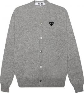 Кардиган Comme des Garçons PLAY Heart Wool Cardigan 'Gray', серый