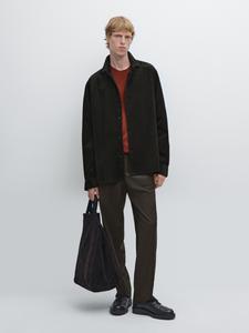 Вельветовая рубашка стандартного кроя Massimo Dutti, коричневый