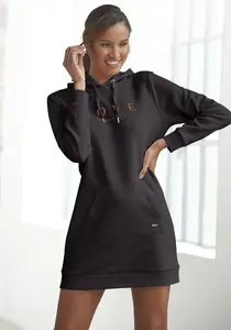 Толстовое платье Buffalo с карманом-кенгуру, одежда для дома, черный