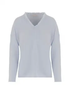 Свитер с бахромой на воротнике Allude, синий