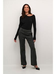 Kaffe Брюки KAvilda прямого кроя, темно-серый меланж в тонкую полоску