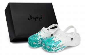 Crocs 811 Manufacturing, переливающиеся, специальные обувные сабо унисекс, белые