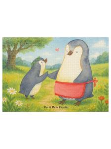 Mr. & Mrs. Panda Головоломка: пингвин с ребенком, без надписи, белым цветом