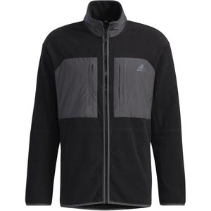 Adidas Куртка мужская черная с бархатистой текстурой, Black