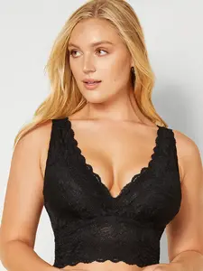 Удлиненный бюстгальтер-бралетт Never Say Never с объемным глубоким вырезом Cosabella, черный