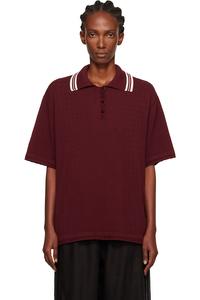 Органическая хлопковая поло с ажурной вязкой Cordera, цвет burgundy
