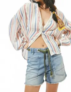 Джинсовые шорты Elodie с поясом, насыщенного синего цвета Free People