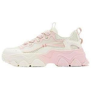 Женские кроссовки Elephant Lifestyle с низким верхом цвета слоновой кости/белого персиково-розового цвета Qiaodan, цвет Ivory/white peach pink