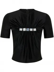 Декорированный топ с драпировкой Rabanne, черный