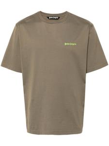 Palm Angels футболка из хлопка с вышитым логотипом, зеленый