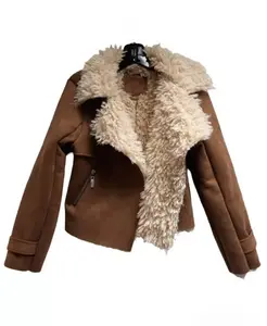 Детская куртка с воротником и открытой передней частью для девочек 4-8 лет Jou Jou, коричневый