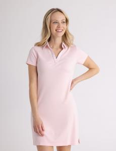 Платье-футболка U.S. Polo Assn Split Neck Gingham Collar, розовый