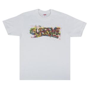 Футболка Supreme Paint Logo Tee 'White', белый