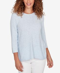 Вязаный топ большого размера в меланжевую резинку Ruby Rd, Bluebell