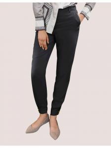 MADELEINE Узкие брюки с модными подворотами черного цвета