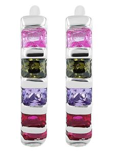 Adeliás Женские серьги - серьги-кольца из белого серебра 925 пробы