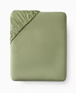 Простыня на резинке из хлопка Fiona, односпальная Sferra, willow