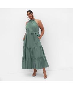 Макси-платье Kiana больших размеров CITY CHIC, Light khaki