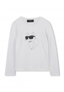 Топ KARL LAGERFELD KIDS LONG SLEEVE, Blanc/White