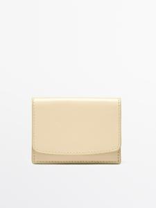 Кошелек из кожи наппа Massimo Dutti, vanilla