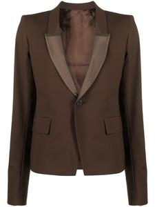 Rick Owens однобортный блейзер с лацканами-шалькой, коричневый