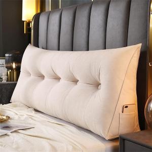 Треугольная подушка-клин для изголовья, треугольная подушка для спинки изголовья, подушка для чтения изголовья, мягкая подушка-татами для дивана-кровати со съемной наволочкой (Цвет: E, Размер: 200x50x20 см) COZMAX