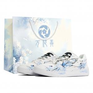 Li Ning Sycee Kaleidoscope, Dipping In The Clouds, сумка для покупок, устойчивая к истиранию, нескользящая, низкие Li-Ning, синий белый