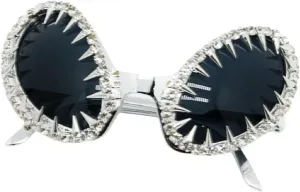 Солнцезащитные очки в стиле хип-хоп-панк для женщин, серебристые металлические, для Хэллоуина, косплея и вечеринок, модель 1110 Melrose, Silver&grey