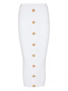 Юбка фактурной вязки BALMAIN, белый