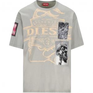 Футболка с принтом DIESEL, серый