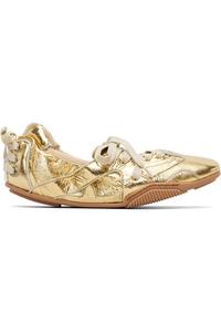 Кожаные кроссовки на шнуровке Acne Studios, золото