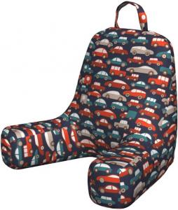 Наволочка для подушки для чтения Lunarable Cars, абстрактный ретро-узор с автомобилями и грузовиками, городская жизнь, дорожное движение, мультяшный рисунок для мальчиков, мягкая набивная наволочка для кровати, маленький размер, многоцветная., Multicolor