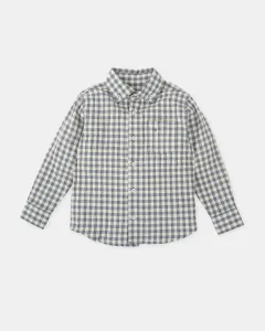 Детская рубашка в синий клетку Tutto Piccolo
