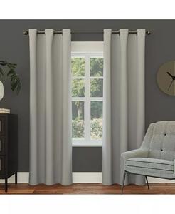 Энергосберегающая затемняющая штора Preston с люверсами Sun Zero, серебро