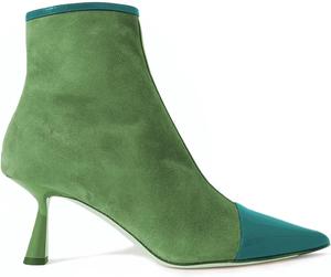 Женские разноцветные ботильоны FOWT с закрытым носком, на маленьком каблуке, с зауженным носком и боковой молнией, градиентный цвет, из замши, осень-зима, для платьев, работы, вечеринок и повседневной носки, размер 4-16 US, Green