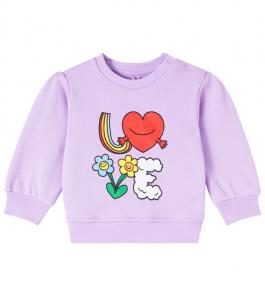 Детский хлопковый свитшот с принтом Stella McCartney Kids, фиолетовый