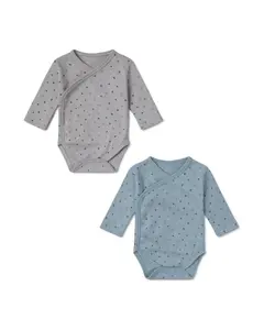 Набор детских бодиков из рифленого трикотажа с принтами медвежат, звездочек и сердечек Tous, мультиколор