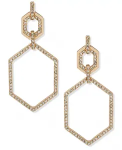 Большие серьги-подвески с пайетками из стеклянных камней Karl Lagerfeld Paris, gold