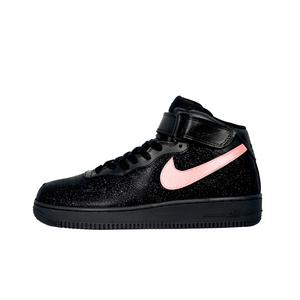 Nike Кроссовки Air Force 1 для скейтбординга средней высоты, дышащие и износостойкие, унисекс, черно-розовые