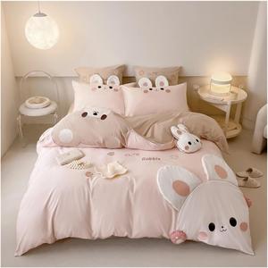 UOIO Комплект постельного белья UOIO детский с аппликациями пингвина, кролика и медвежонка Rabbit
