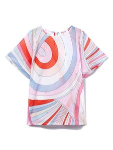 PUCCI Junior платье из хлопка с иридовым принтом, розовый