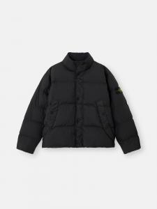 Пуховик с защитой от ветра Stone Island 4100010 CRINKLE REPS NY, RECYCLED NYLON, черный