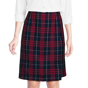 Женский клетчатый юбка-шорты A line Lands' End, Navy Large Plaid
