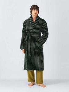 Велюровый халат в полоску John Lewis, Dark Green
