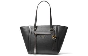 Сумка-шоппер Carine из кожи, среднего размера, черная, женская MICHAEL KORS