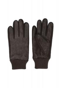 Перчатки замшевые, трикотажные, однотонные, женские Otto Kessler, темно-коричневый