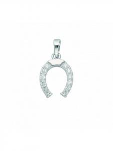 Adeliás Женский кулон в виде подковы из серебра 925 пробы с кубическим цирконием в серебряной оправе
