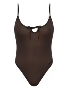 Боди с бантом Dsquared2, коричневый