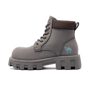 CAMEL Женские серые мартинсы высотой 10,5 см с каблуком 6,3 см, цвет Gray