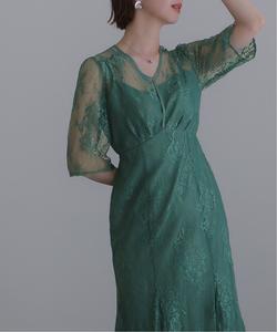 Кружевное платье-русалка для свадеб, вечеринок и особых случаев Pourvous, цвет Green